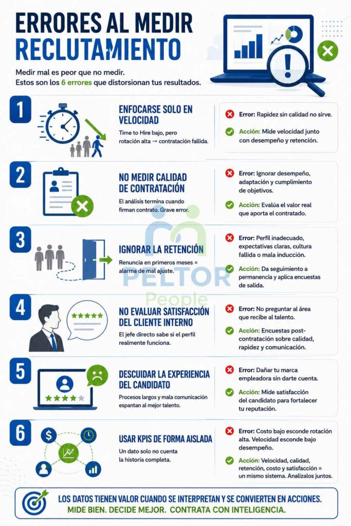 errores al medir reclutamiento. Infografia.
indicadores de reclutamiento (KPIs)
